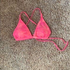 Pink/coral Bikini Top (Size Small)